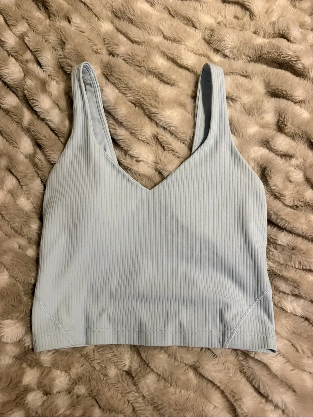 lululemon athletica Light Blue Ribbed V-Neck Tank